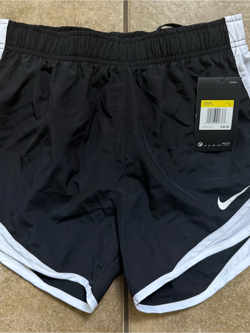Nike Dri-Fit Tempo Running Shorts Women's Small Black White New FAST SHIPPING